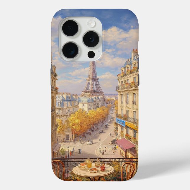 Romantic Parisian Balcony View Oil Painting Case-Mate iPhone Hülle (Rückseite)