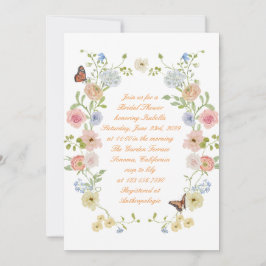 Romantic Pastel Floral Bridal Shower Invitation Einladung