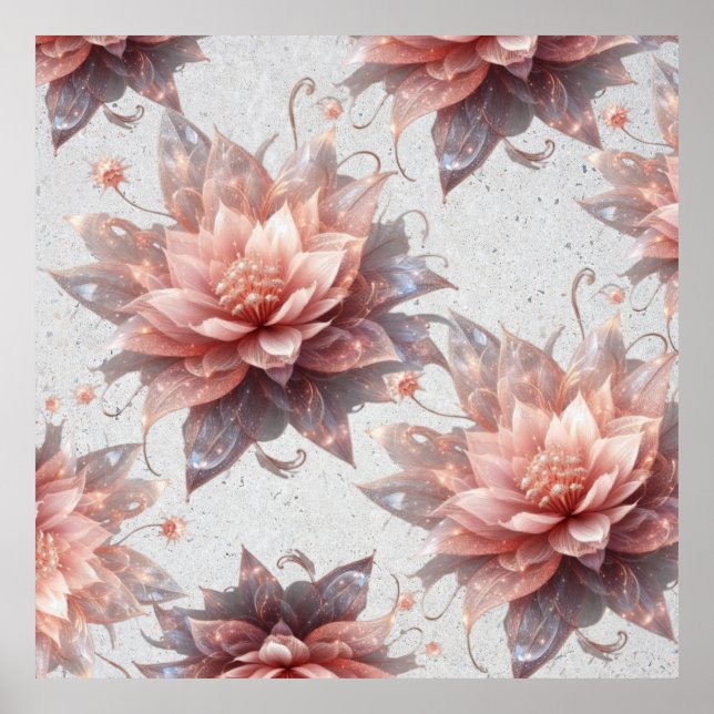 Romantic Pastel Floral Illustration – Modern Wall  Poster (Vorne)