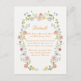 Romantic Pastel Floral Wedding Details Card Begleitkarte
