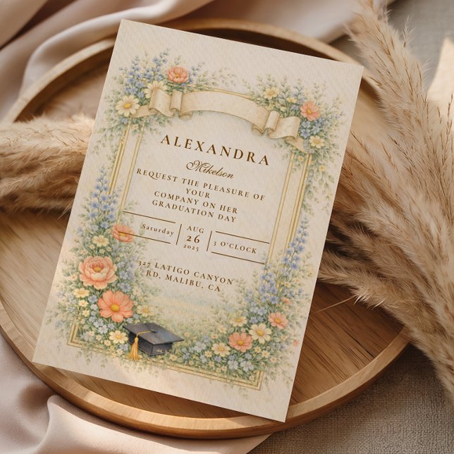 Romantic Pastel Graduation Party Einladung (Von Creator hochgeladen)