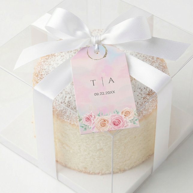 Romantic Pastel – Soft Pink & Blue  Geschenkanhänger (#WeddingGiftTag
#WeddingFavorTag
#PastelWedding
#RomanticWeddingDetails
#WatercolorWedding
#Blush)