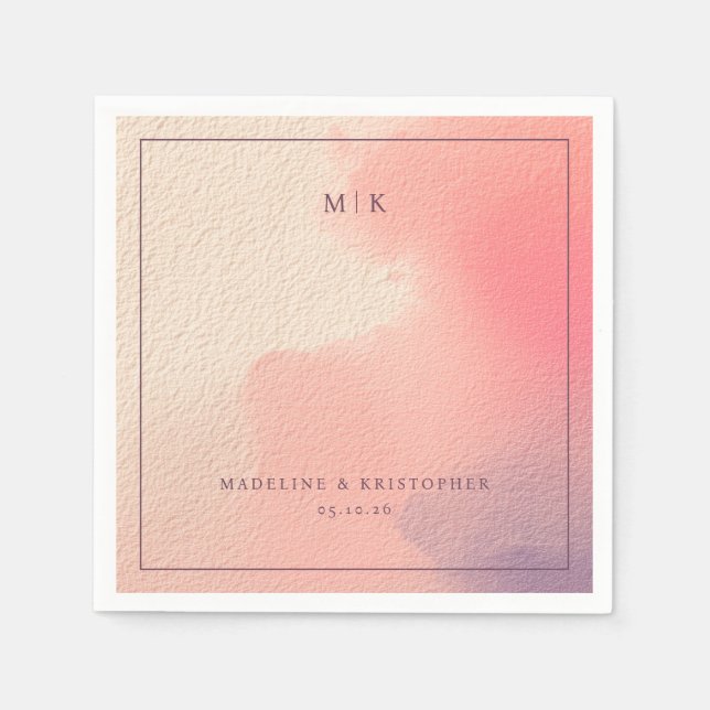 Romantic Pastel Watercolor Gradient Serviette (Vorderseite)