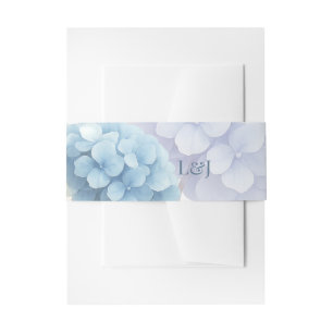 Romantic Pearl Hydrangea Blue Waterercolor Wedding Einladungsbanderole