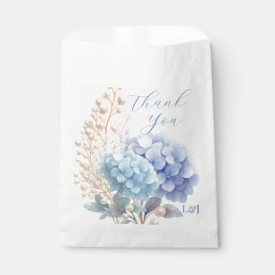 Romantic Pearl Hydrangea Blue Waterercolor Wedding Geschenktütchen