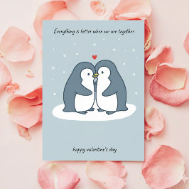 Romantic Penguin Pair Valentine Card for Couples Feiertagskarte