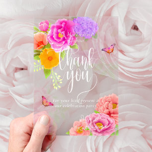 Romantic Peonies Garden Vielen Dank Acryleinladungen