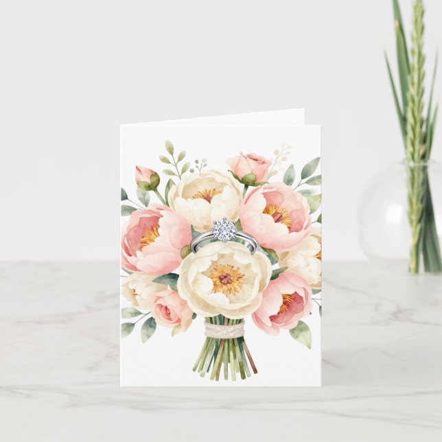 Romantic Peony Bouquet with Diamond Ring (Vorderseite)