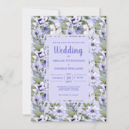 Romantic Periwinkle Floral Lavender Wedding Einladung