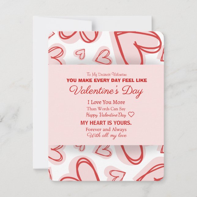 Romantic Personalized Valentine's Day Card  Mitteilungskarte (Vorderseite)