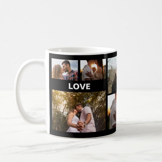 Romantic Photo Collage Gift for Couples Kaffeetasse (Links)