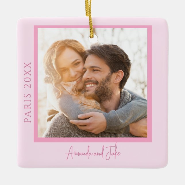 Romantic Photo Honeymoon Ornament (Vorderseite)