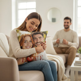 Romantic Photo Love Heart Valentine Couple Throw Kissen