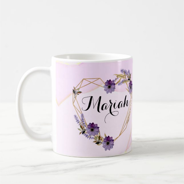 Romantic pink abstract  kaffeetasse (Links)