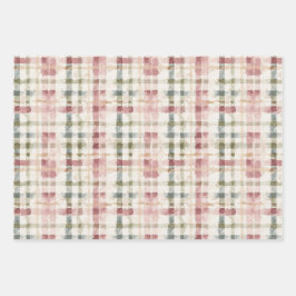 Romantic Pink Cream Floral Geschenkpapier Set