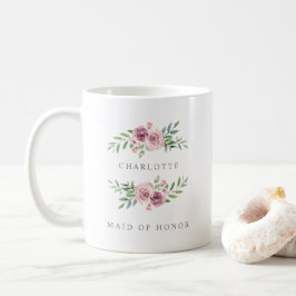 Romantic Pink Garland for Maid of Honor Kaffeetasse