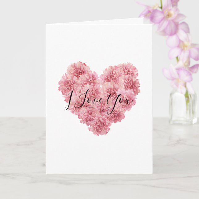 Romantic Pink Heart Flower Valentine's Day Love Karte (Orchidee)