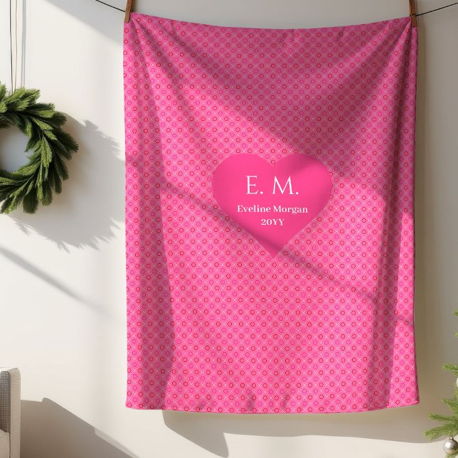 Romantic Pink Hearts I Love You Gift Blanket Sherpadecke (Romantic Pink Hearts I Love You Gift Blanket)