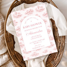 Romantic Pink Toile Baby Shower