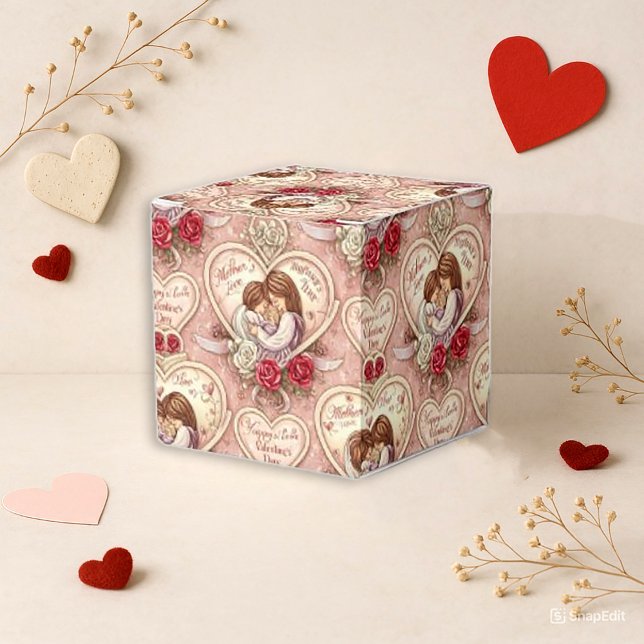 Romantic Pink Vintage Cherub Heart Pattern Geschenkschachtel (Von Creator hochgeladen)
