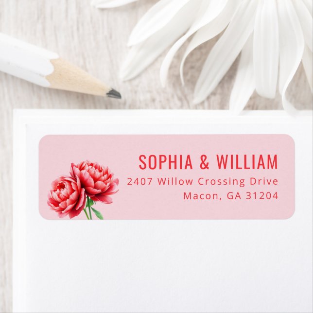 Romantic Pink Watercolor Peonies (Insitu)