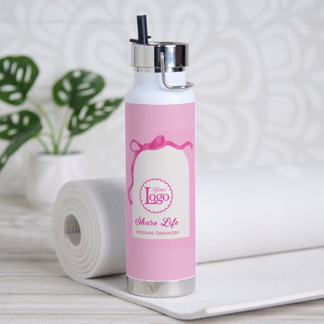Romantic Pink Wedding Planner Business Promotion Trinkflasche (Yoga (gedreht)