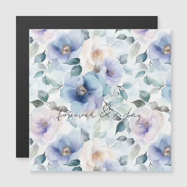 Romantic Pretty Lavender Flowers Love Wedding   Magnetkarte (Vorne/Hinten)