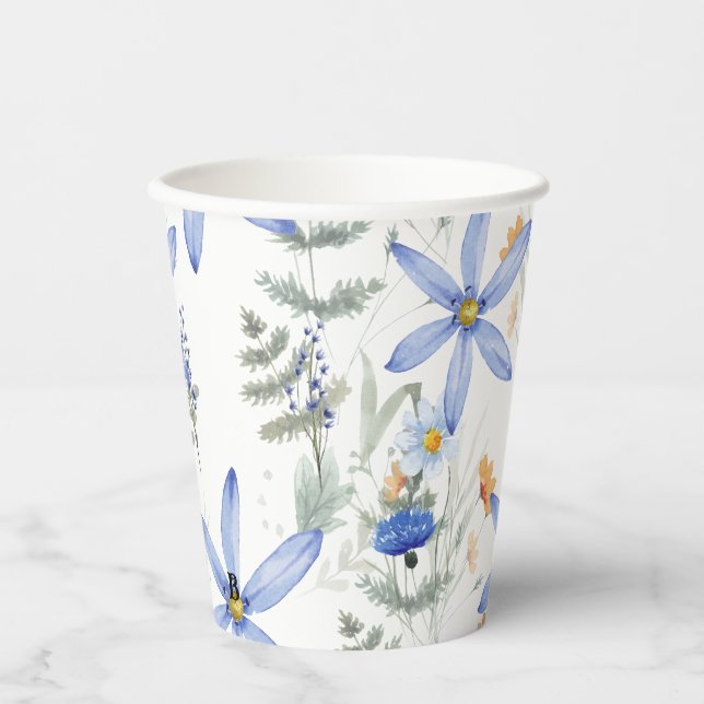 Romantic purple botanical wallpaper pappbecher (Vorderseite)