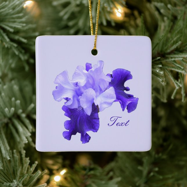 Romantic Purple Flag Iris Customized Keramikornament (Baum)