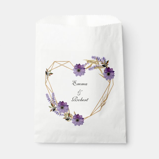  Romantic purple flower bouquet abstract backgrou Geschenktütchen (Vorderseite)