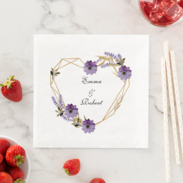 Romantic purple flower bouquet abstract backgrou serviette