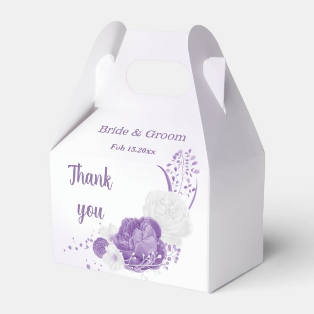 Romantic purple flowers wedding geschenkschachtel (Vorderseite)