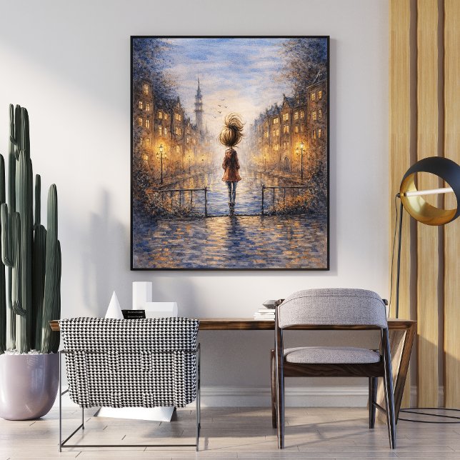 Romantic Rainy City Watercolor Poster (Von Creator hochgeladen)