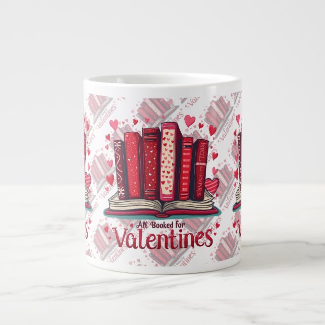 Romantic Reading Vibes Cozy Valentine Gift Jumbo-Tasse (Vorderseite)