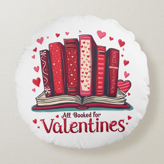Romantic Reading Vibes Cozy Valentine Gift Rundes Kissen (Vorderseite)