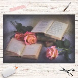 Romantic Reading With Free Spirit Roses Seidenpapier