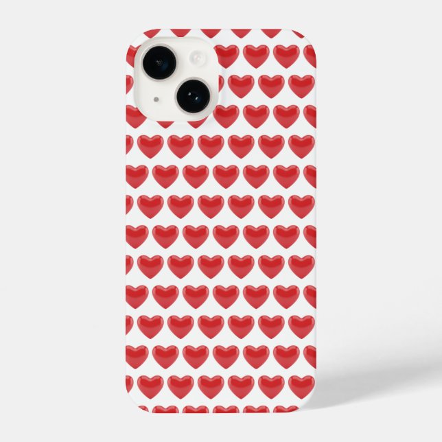 Romantic Red 3D Heart Pattern Classic Valentine's iPhone Hülle (Rückseite)