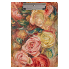 Romantic red and pink roses Pierre Auguste Renoir Klemmbrett