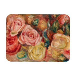 Romantic red and pink roses Pierre Auguste Renoir Magnet