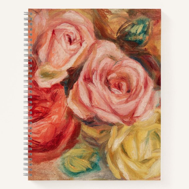 Romantic red and pink roses Pierre Auguste Renoir Notizbuch (Vorderseite)