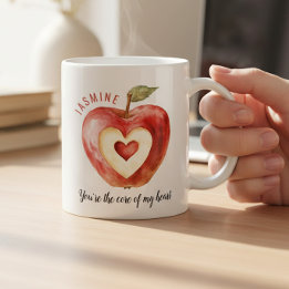Romantic Red Apple Heart Valentine's Day Kaffeetasse