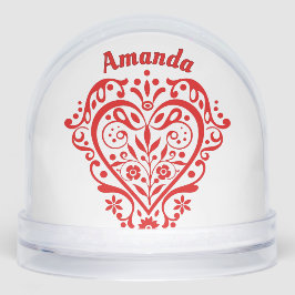 Romantic Red Heart Personalized Schneekugeln