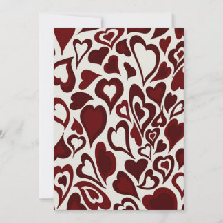 Romantic Red Hearts Muster Hochzeitseinladung | E Einladung