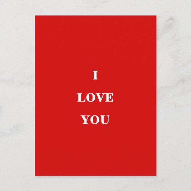 Romantic Red I Love You Valentine's Day Card Postkarte (Vorderseite)