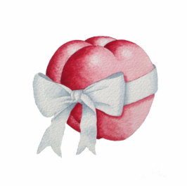 romantic red love heart tied with ribbon bow fotoskulptur magnet