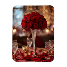 Romantic Red Rose Valentine Decorative Photo Magnet