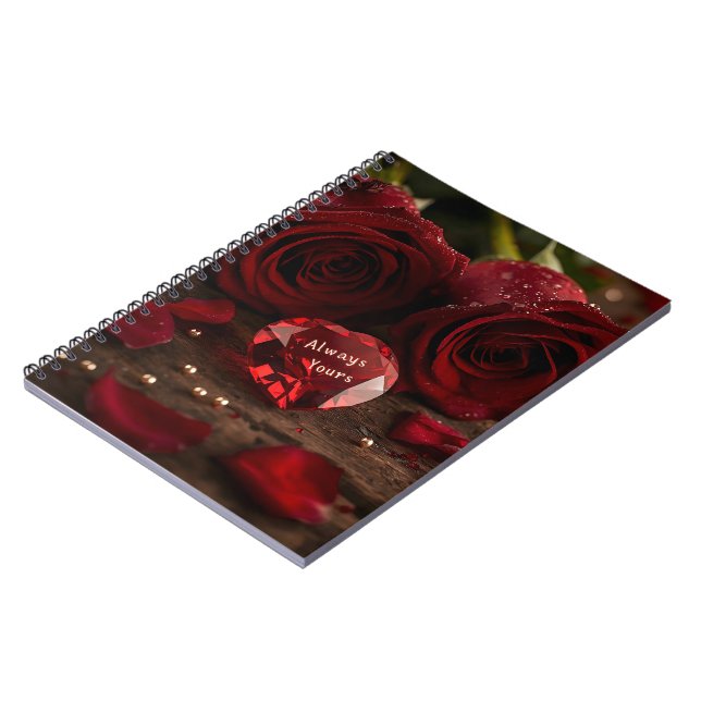 Romantic Red Rose Valentine Love Story Writing  Notizblock (Linke Seite)