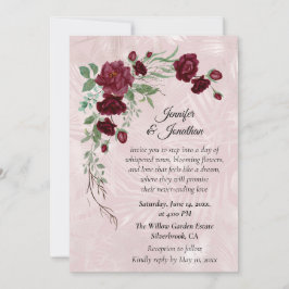 Romantic Red Roses Customizable Wedding Invitation