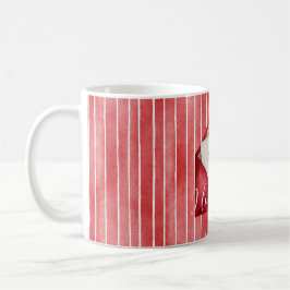 Romantic Red White Stripes Mon Cheri Love Kaffeetasse
