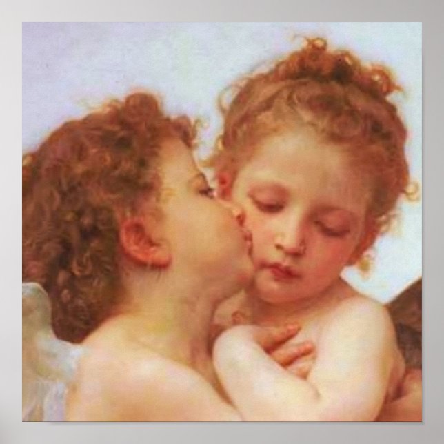 Romantic Reverie - First Kiss by Bouguereau" Poster (Vorne)